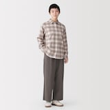 婦人　起毛ジャージー　タックワイドパンツ