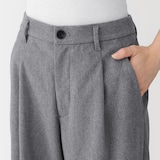 婦人　起毛ジャージー　タックワイドパンツ
