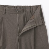 婦人　起毛ジャージー　タックワイドパンツ