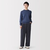 婦人　起毛ジャージー　タックワイドパンツ