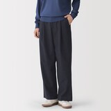 婦人　起毛ジャージー　タックワイドパンツ