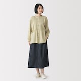 婦人　洗いざらし　デニムイージースカート