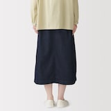 婦人　洗いざらし　デニムイージースカート