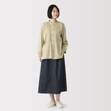 婦人　洗いざらし　デニムイージースカート
