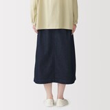 婦人　洗いざらし　デニムイージースカート