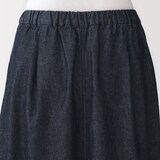 婦人　洗いざらし　デニムイージースカート