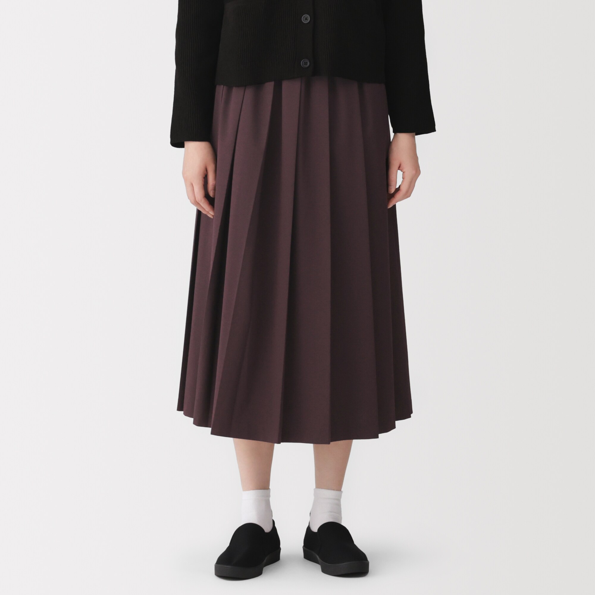 婦人　再生ポリエステル混　プリーツスカート