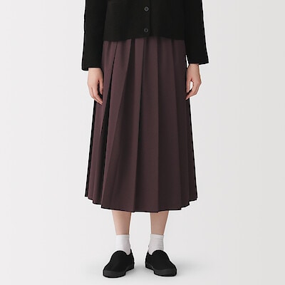 【７月中旬発売予定】婦人　再生ポリエステル混　プリーツスカート