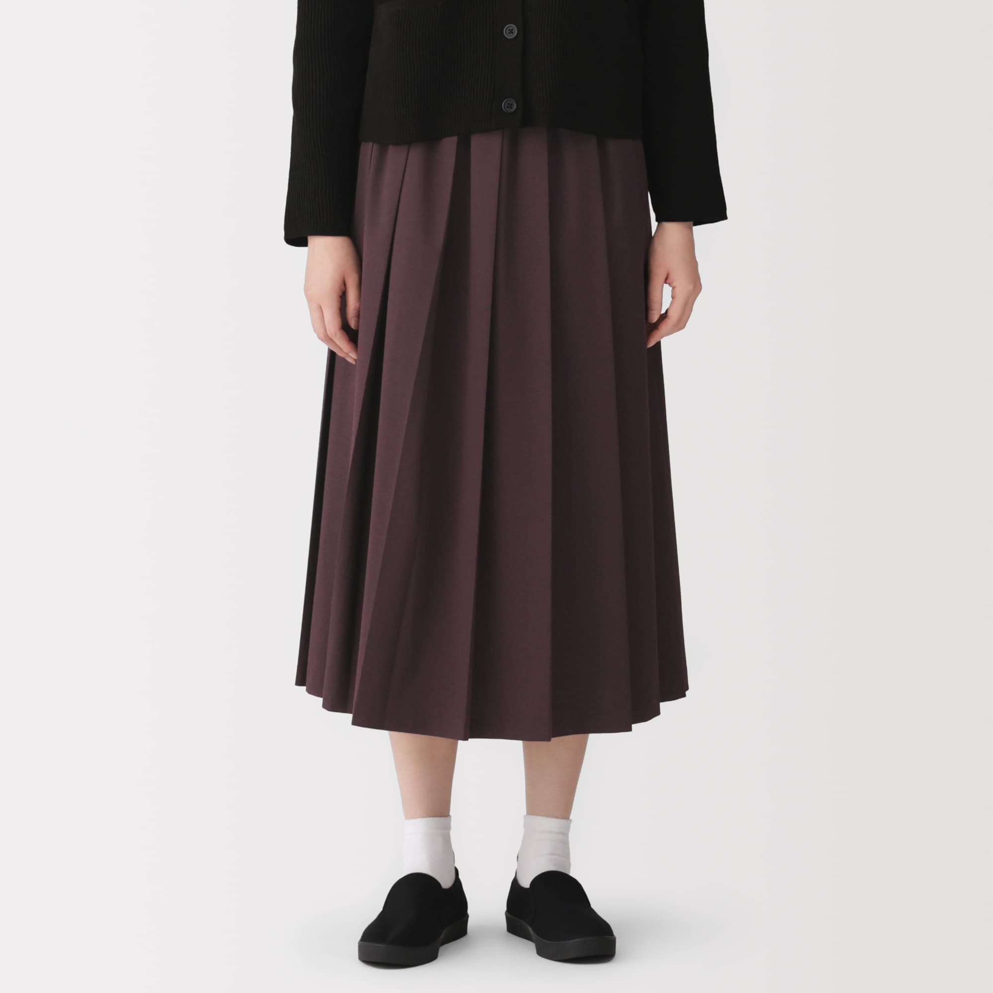 婦人　再生ポリエステル混　プリーツスカート