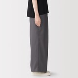 婦人　なめらか　イージーワイドストレートパンツ