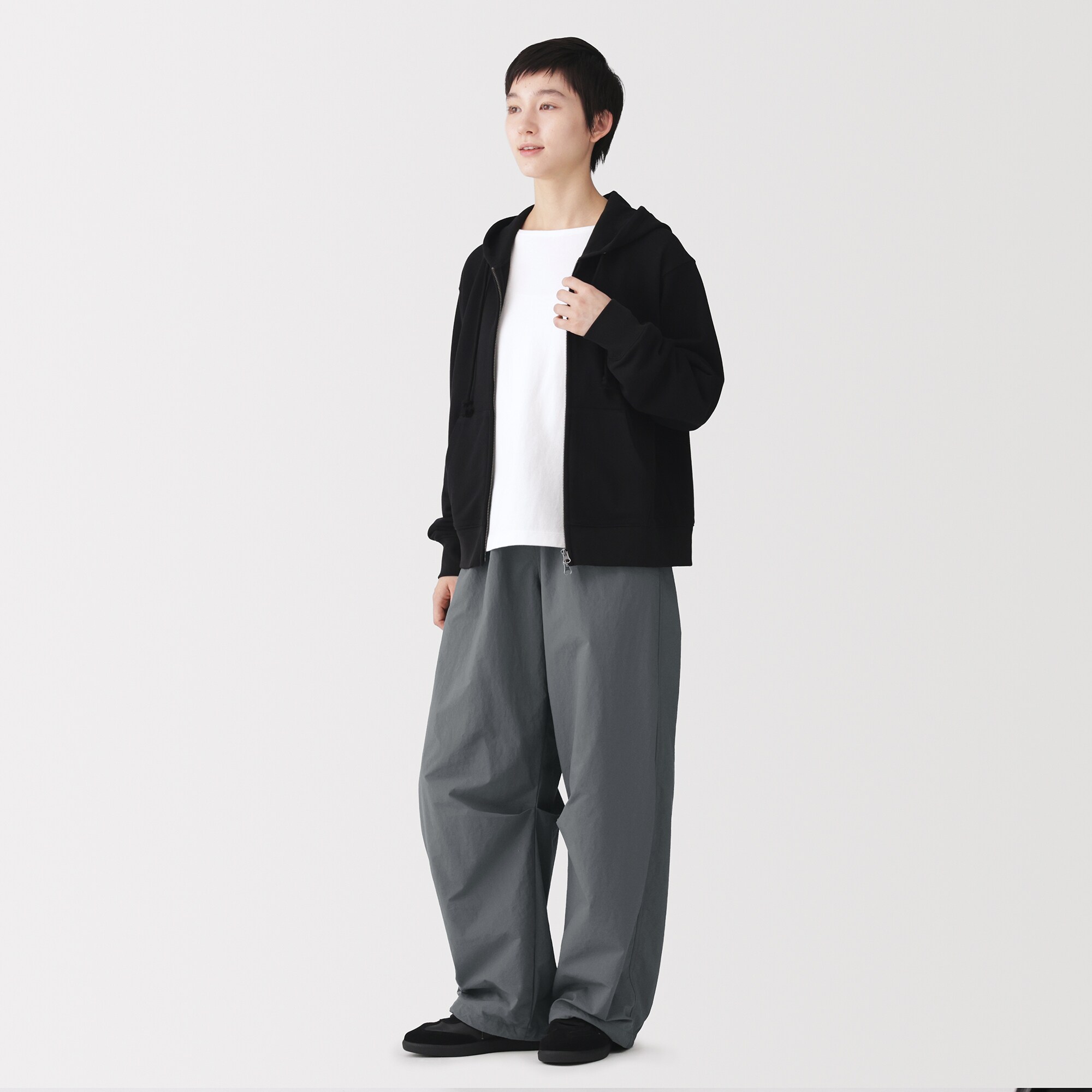 婦人　撥水　ユーティリティイージーワイドパンツ