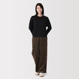 婦人　ストレッチコーデュロイイージーストレートパンツ