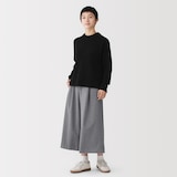 婦人　起毛ジャージー　クロップドパンツ