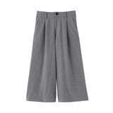 婦人　起毛ジャージー　クロップドパンツ