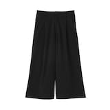 婦人　起毛ジャージー　クロップドパンツ