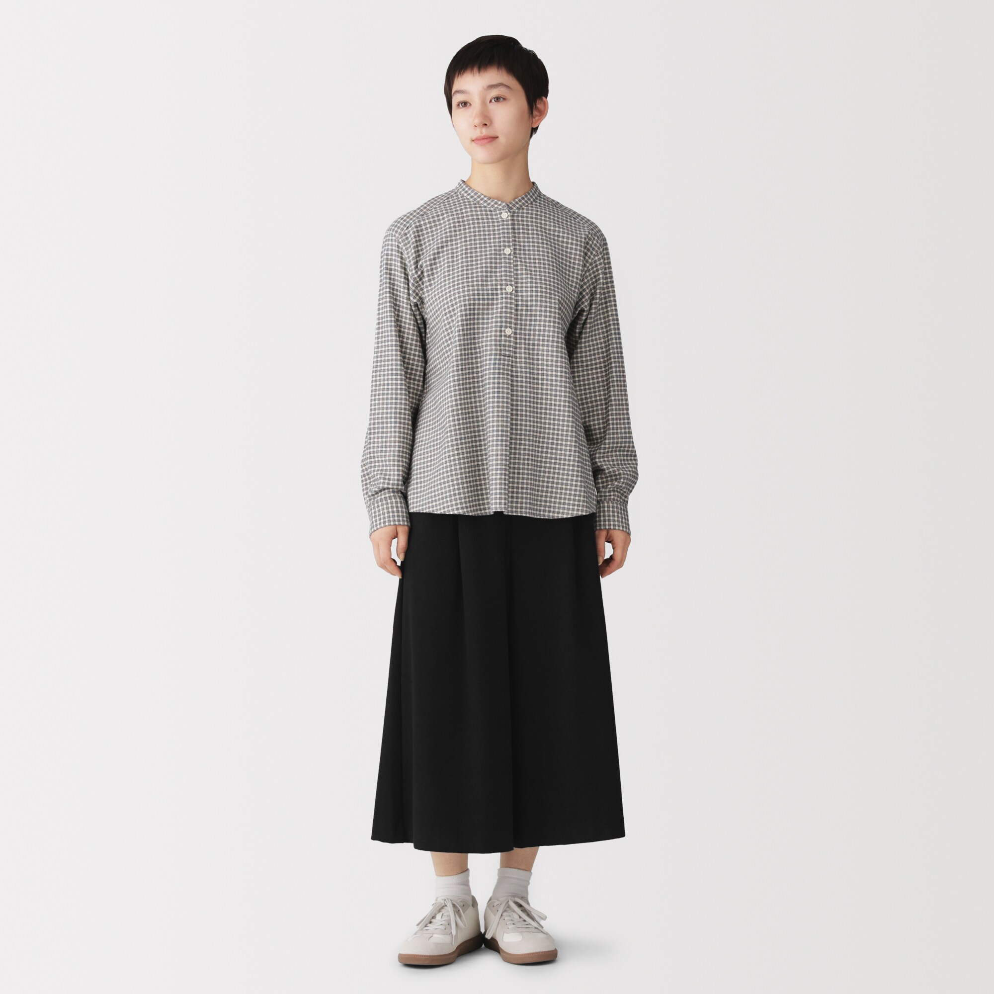 婦人　起毛ジャージー　クロップドパンツ