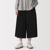 婦人　起毛ジャージー　クロップドパンツ