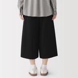 婦人　起毛ジャージー　クロップドパンツ