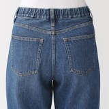 婦人　木の実から作ったカポック混　デニムストレートパンツ