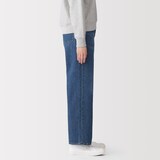 婦人　木の実から作ったカポック混　デニムストレートパンツ