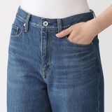 婦人　木の実から作ったカポック混　デニムストレートパンツ