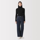 婦人　木の実から作ったカポック混　デニムストレートパンツ