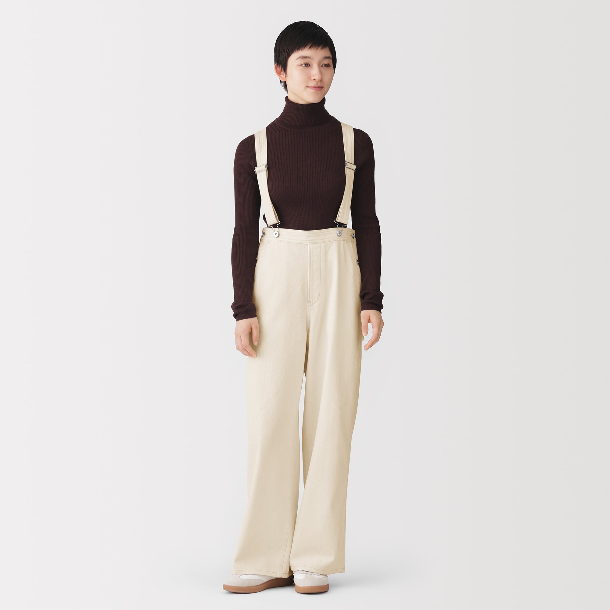 婦人　木の実から作ったカポック混　サロペットパンツ