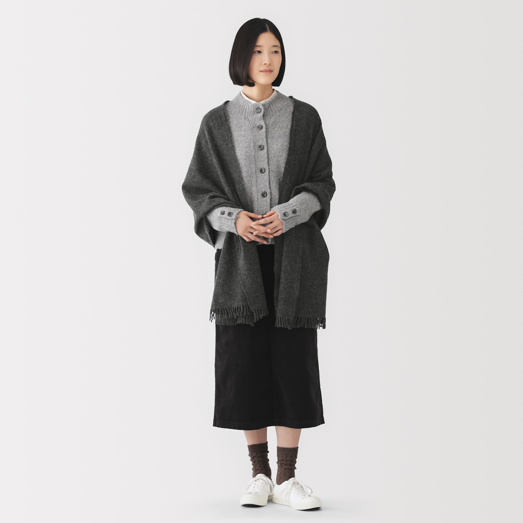 ふっくらウール　大判ストール（薄手）