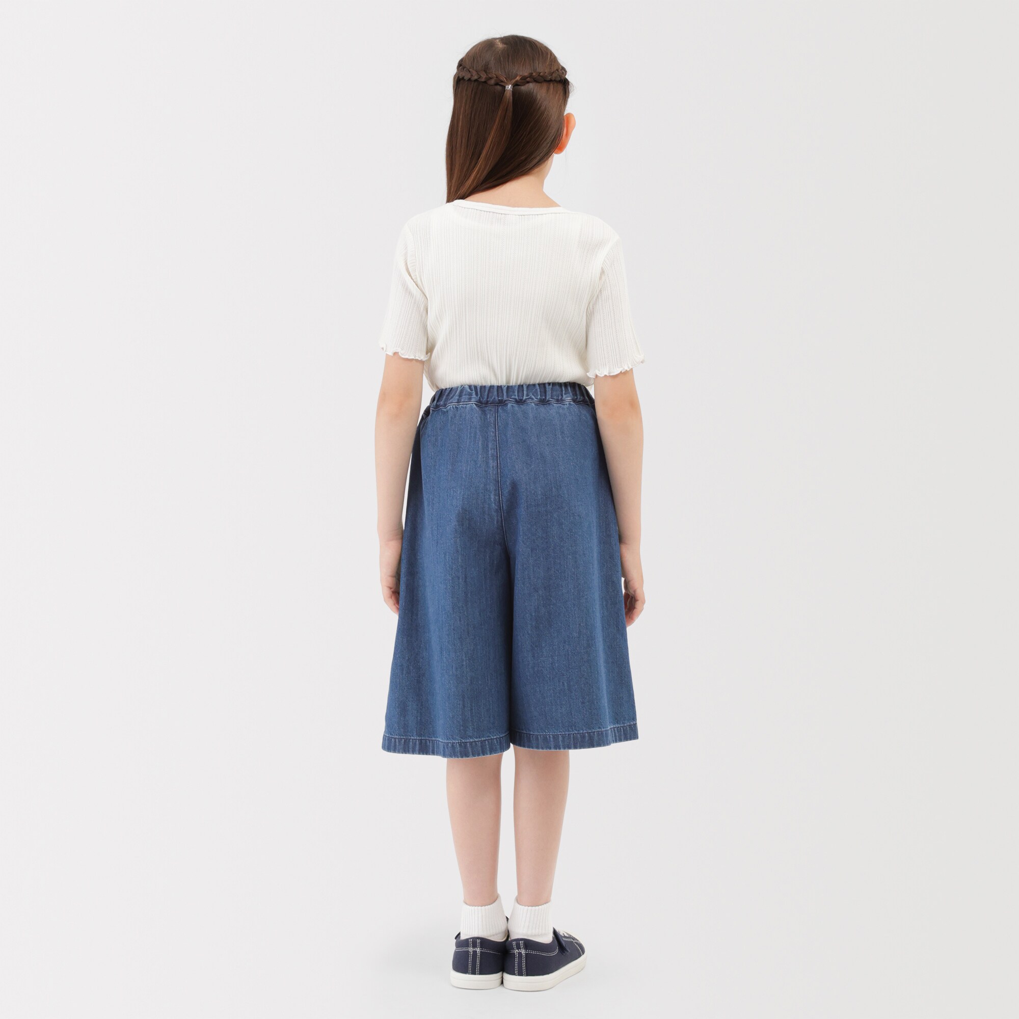 キッズ　ライトオンスデニムスカートパンツ