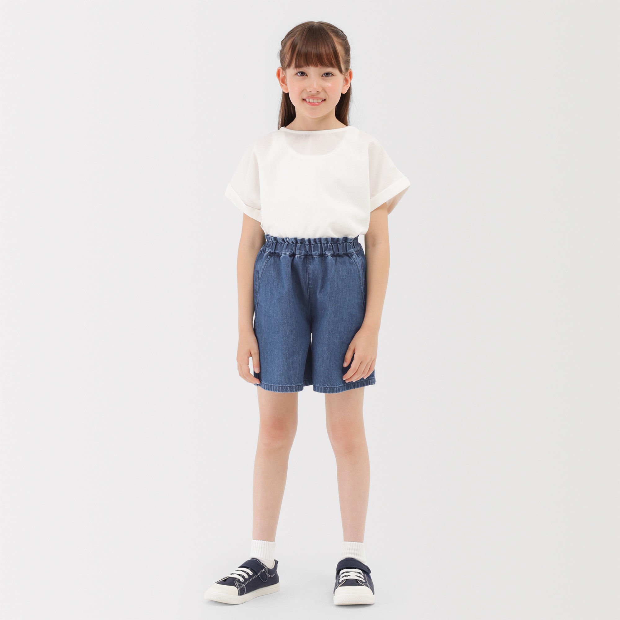 キッズ　ライトオンスデニムキュロット