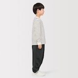 キッズ　防風裏起毛ストレッチワイドジョガーパンツ