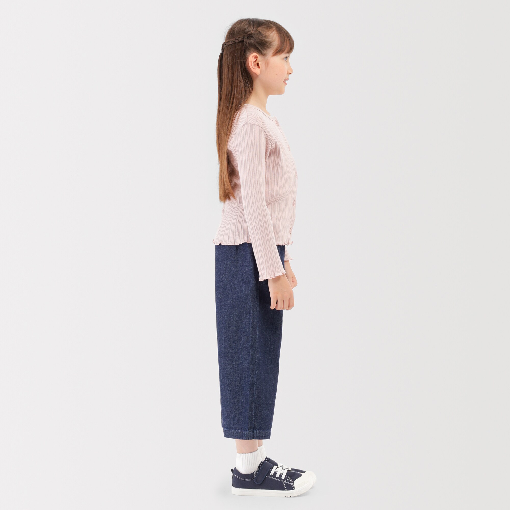 キッズ　ライトオンスデニムワイドパンツ