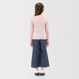 キッズ　ライトオンスデニムワイドパンツ