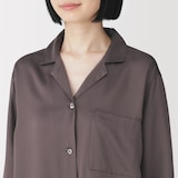 婦人　なめらかサテン　長袖パジャマ