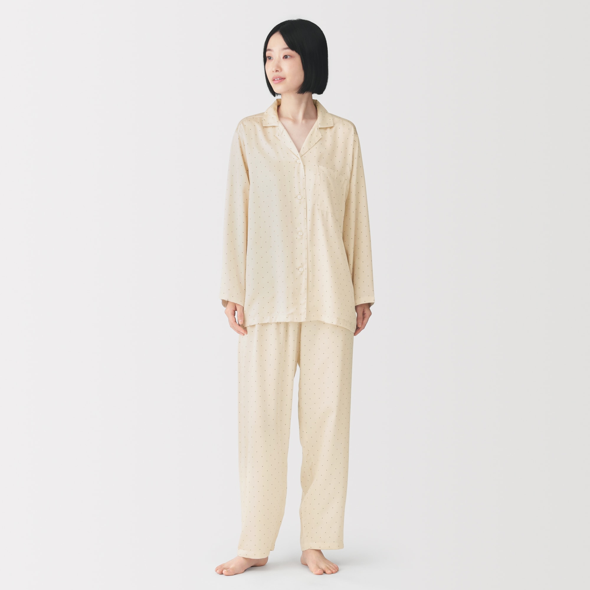 婦人 なめらかサテン 長袖パジャマ | 無印良品