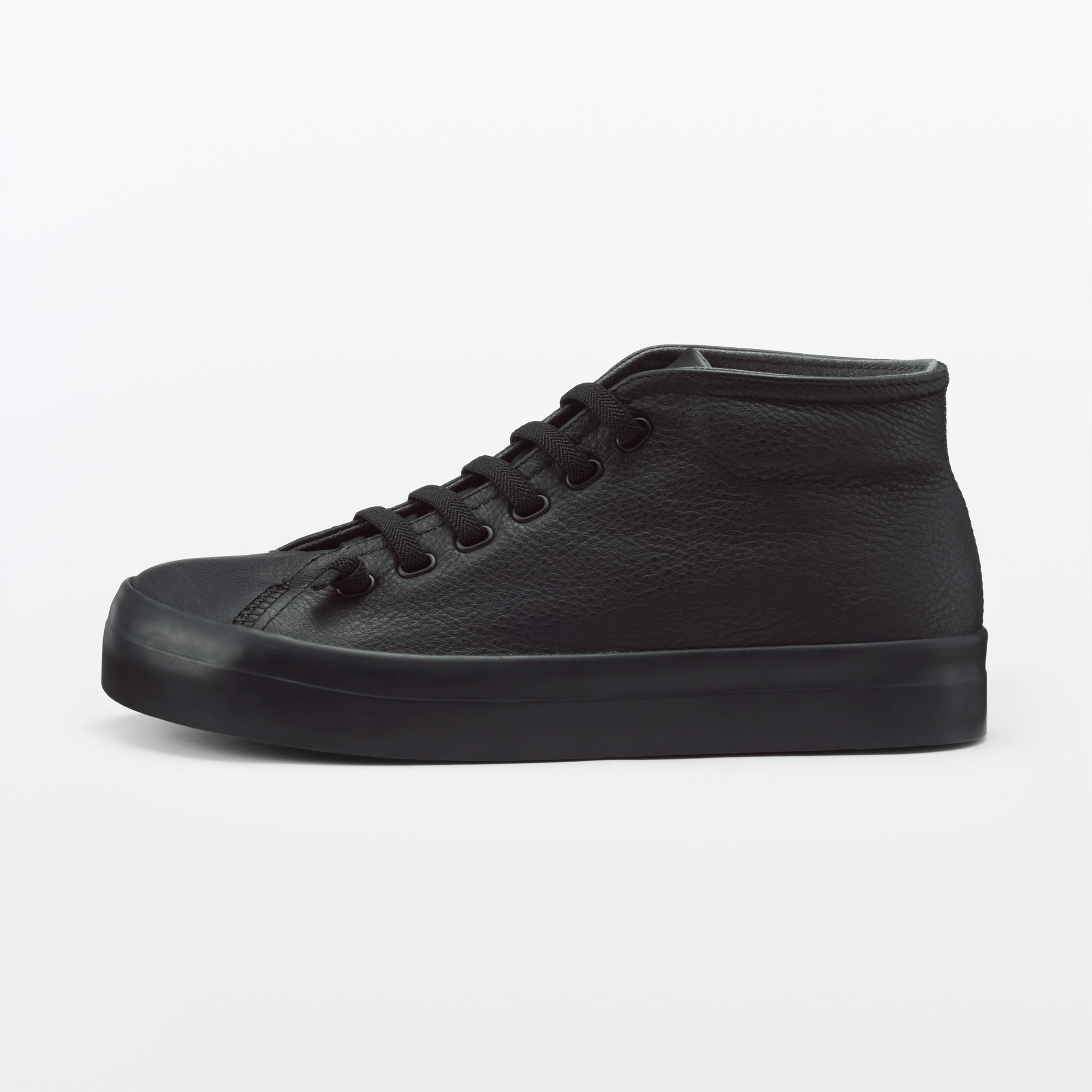 紳士　レザーミドルカットスニーカー