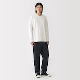 紳士　天竺編みクルーネック長袖Ｔシャツ