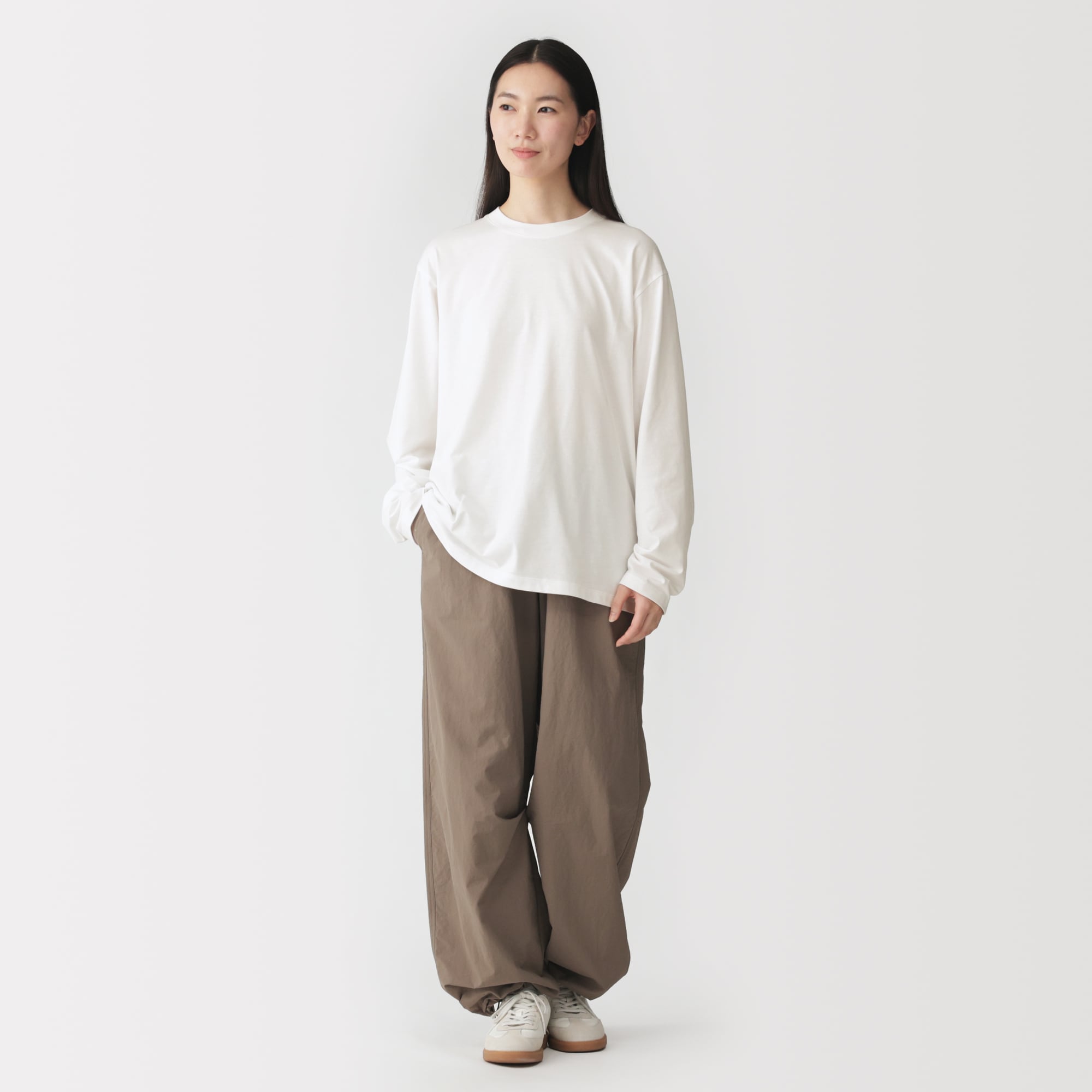 紳士　天竺編みクルーネック長袖Ｔシャツ