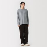 紳士　天竺編みクルーネック長袖Ｔシャツ