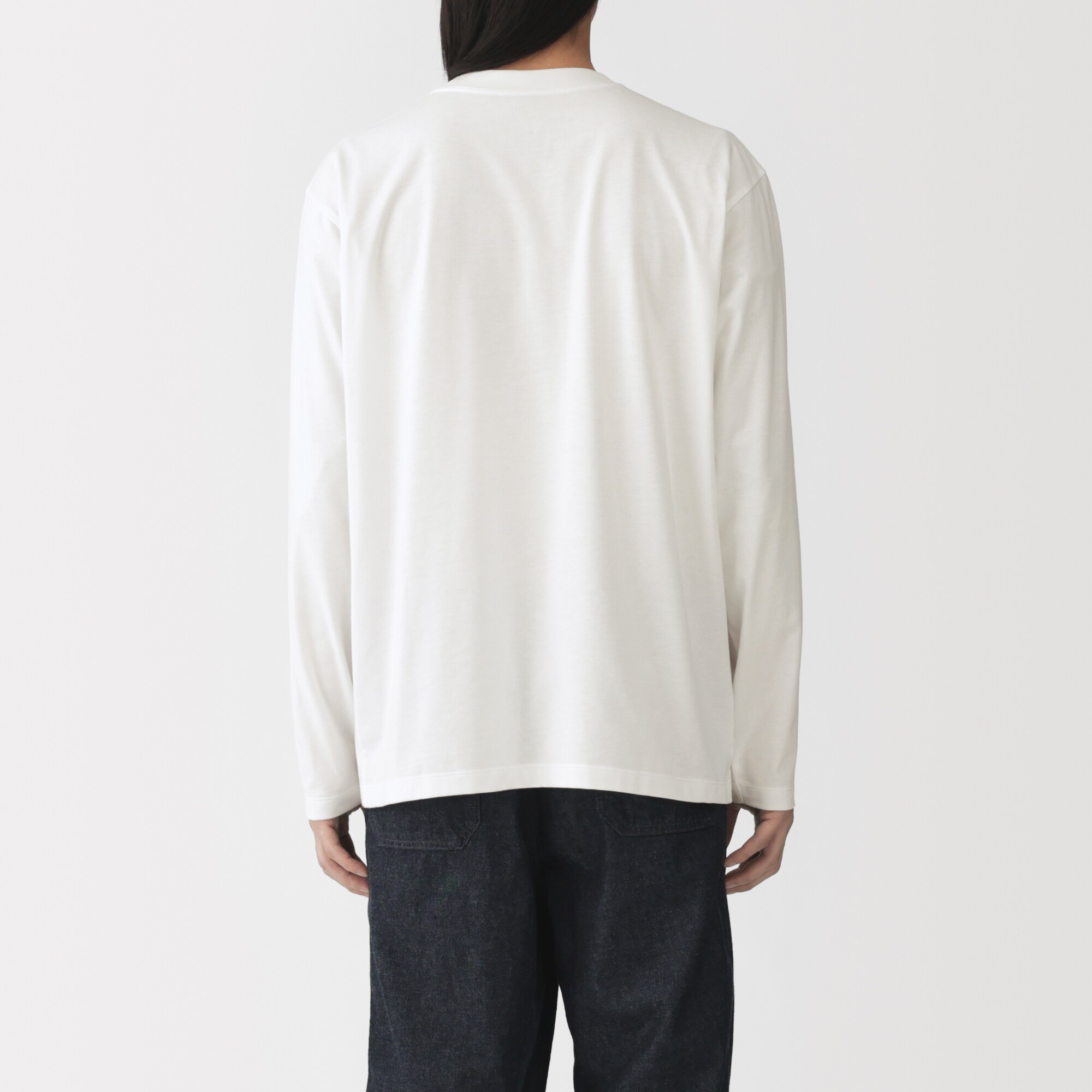紳士　天竺編みクルーネック長袖Ｔシャツ