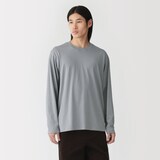 紳士　天竺編みクルーネック長袖Ｔシャツ