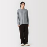 紳士　天竺編みクルーネック長袖Ｔシャツ