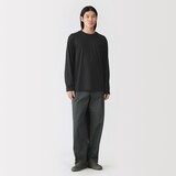 紳士　天竺編みクルーネック長袖Ｔシャツ