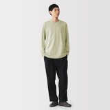 紳士　天竺編みクルーネック長袖Ｔシャツ