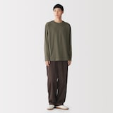 紳士　天竺編みクルーネック長袖Ｔシャツ