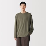 紳士　天竺編みクルーネック長袖Ｔシャツ