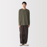 紳士　天竺編みクルーネック長袖Ｔシャツ