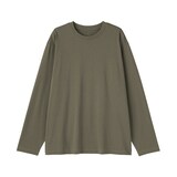 紳士　天竺編みクルーネック長袖Ｔシャツ