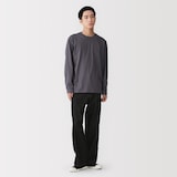 紳士　天竺編みクルーネック長袖Ｔシャツ
