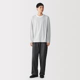 紳士　天竺編みクルーネック長袖Ｔシャツ（ボーダー）